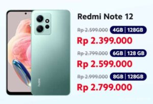 Harga HP Redmi Note 12 Resmi Turun Rp 200.000, Ini Daftar Terbarunya
